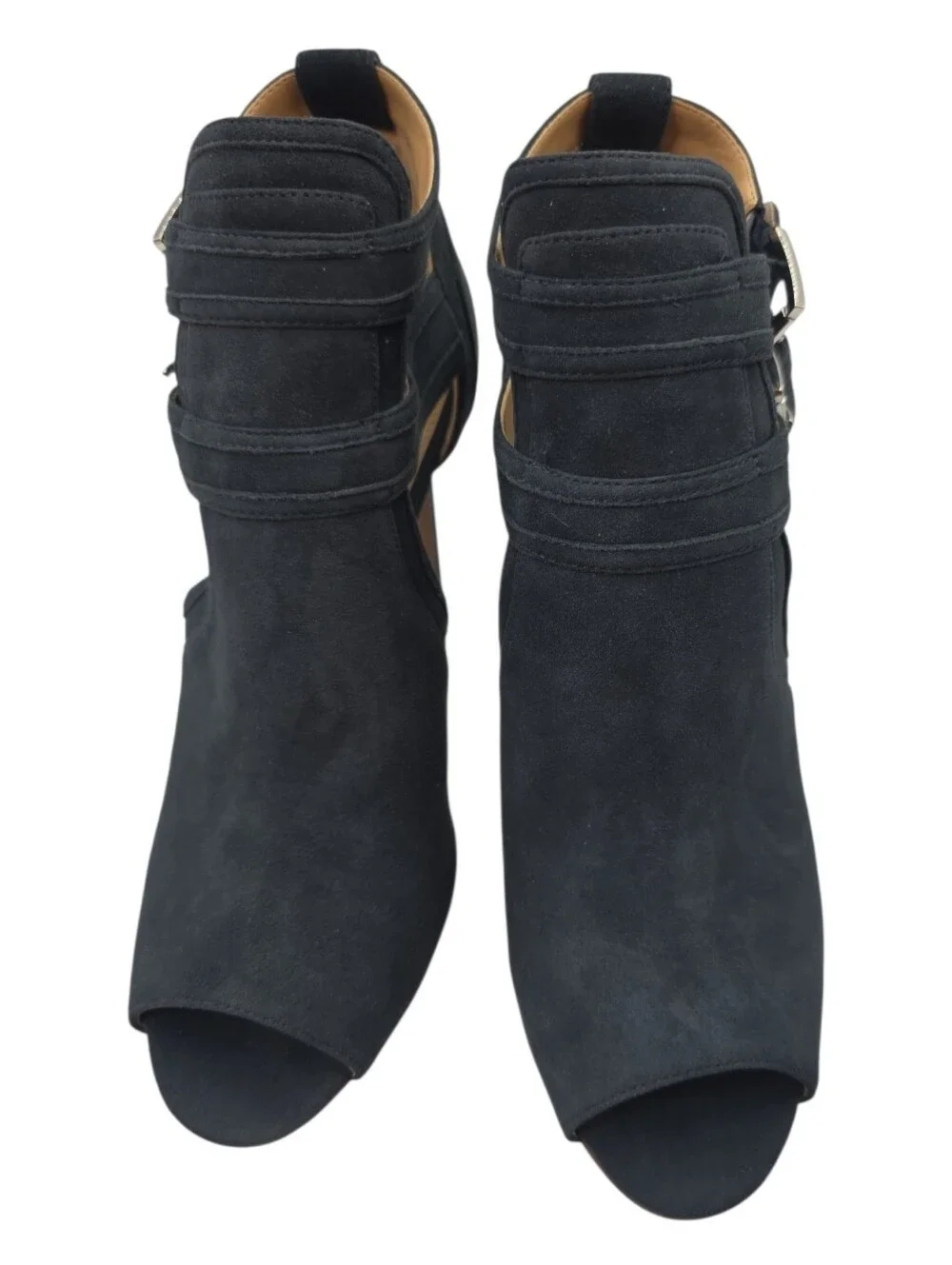 Michael Kors Navy Suede Peep Toe Booties 9.5